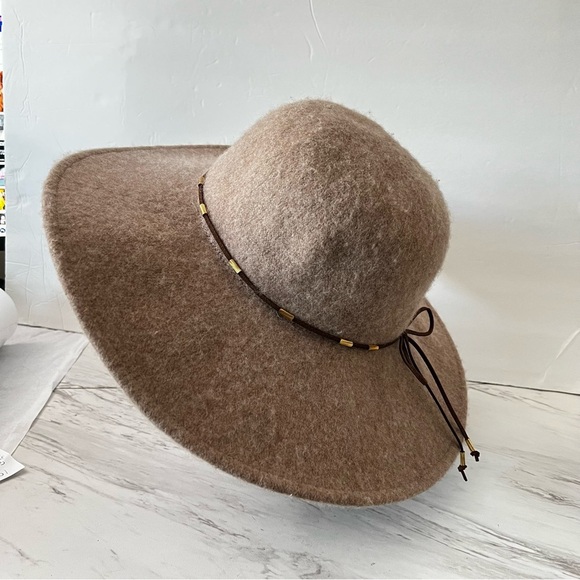 Something Special Floppy Wide Brim Wool Hat Brown Tan - Picture 1 of 9